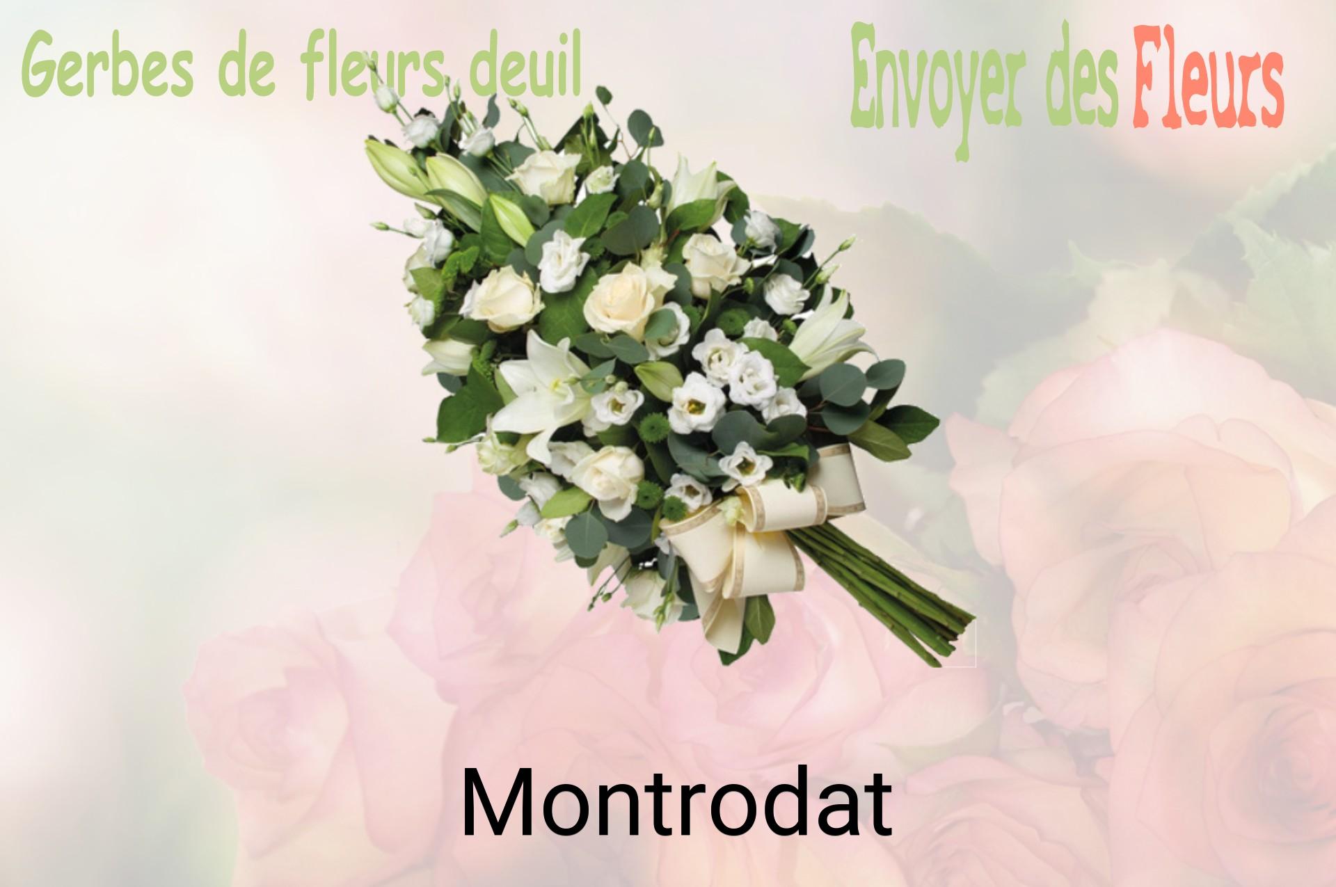 Gerbe de fleurs de deuil livrée à Montrodat